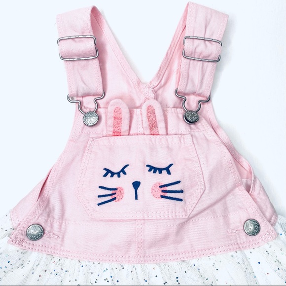** SOLD **  OSHKOSH B’GOSH Bunny vest back overall dress 12M - Picture 7 of 7